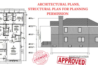draw and stamp architectural plans, structural plan for planning permission