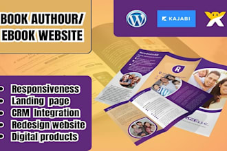 design ebook website author website business website ebook landing page