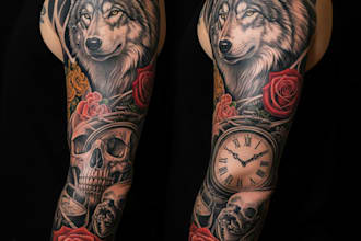 create unique custom tattoo design, body art, tattoo sleeve