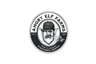 design creative professional angry farmer logo