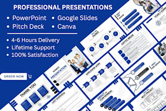 design powerpoint, pitch deck, google slides, canva presentation