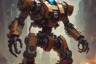 draw full details mecha character art