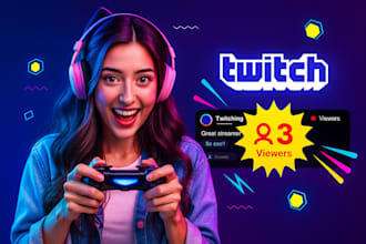 twitch channel promotion for live viewers, chatter, twitch affiliate for viewers