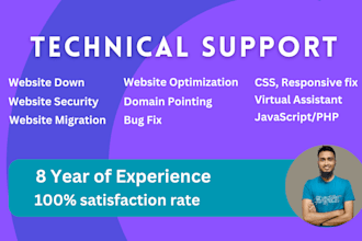 be your technical support for wordpress, shopify, webflow, and hosting
