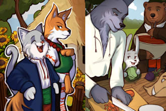 draw charming childrens book illustrations characters and nursery art