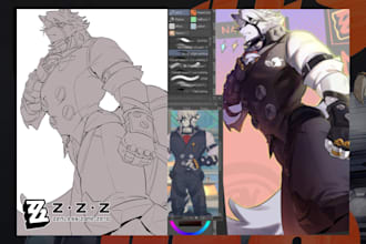 design custom furry character concept art