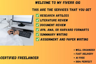 do literature, research summaries and document review for you in 12 hrs