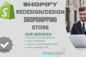 redesign or build a shopify store, ecommerce web with seo