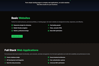 develop a modern optimized next website or app with ai