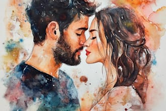 do custom water colour portraits couples, pets, loved ones