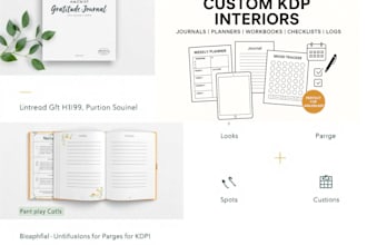 design journal tracker checklist log planner workbook calendar for amazon kdp