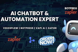develop ai chatbot ai automation with voice flow botpress vapi ai and zapier