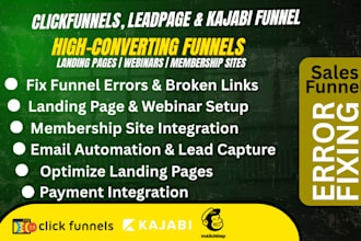 fix clickfunnels kajabi leadpage errors sales funnel landing page email flows