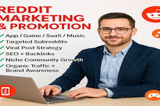 do organic reddit marketing promotion for app game sass music ecommerce website