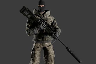 super ultra realistic model, game character,aaa warror,ue4,5 modeler, photo to3d