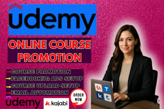 udemy online course promotion kajabi business coaching thinkific sales