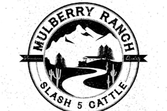 design corporate logo with old family ranch in west texas