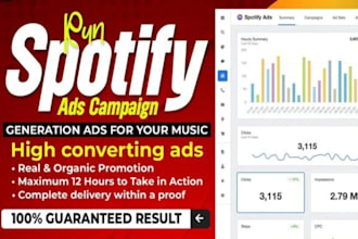 create and run ads campaign to promote spotify music track
