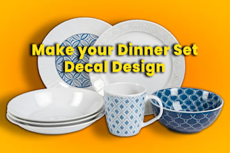 custom plate decals for elegant tableware