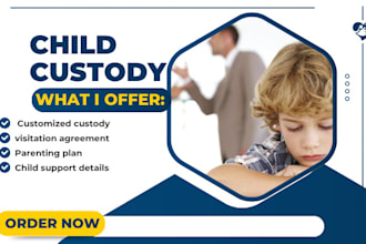 prepare legal child custody, visitation, and parenting plan documents