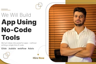 create apps using glide, bubble, or webflow