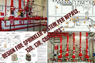 design fire sprinkler system per nfpa13, 13d, 13r, cbc codes