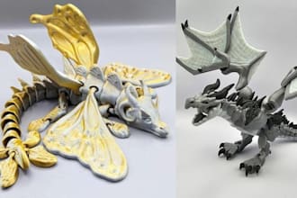 3d flexi model 3d articulated dragon model 3d action figure stl ball joint doll