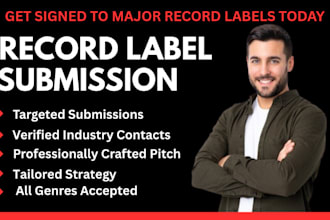 pitch your music to 950 verified record label managers to get signed