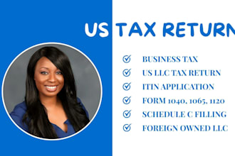 prepare and e file US tax returns 1040 1120 1065 5472 llc and itin services