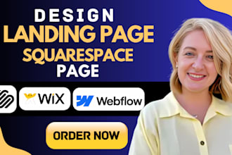 design landing page , sales funnel or squeeze page, framer, webflow, wix studio