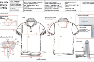 do 3d fashion design clothing tech pack 3d fashion mock up, animation in clo3d