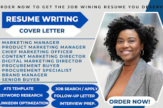 write marketing resume, brand manager, procurement buyer and digital marketer cv