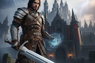 create dnd art, fantasy character for dnd party