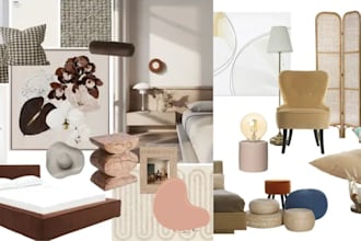 do ikea interior design mood board with styles and virtual staging shopping list