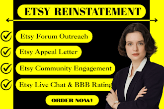 lift etsy suspension with etsy reinstatement, etsy appeal letter, etsy live chat