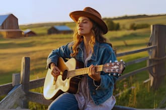 sing and write a custom traditional pop country acoustic love song