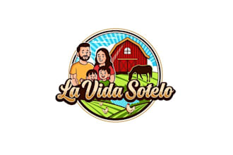 design awesome family farm vlog logo