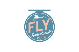 design fly fishing inspire woman logo
