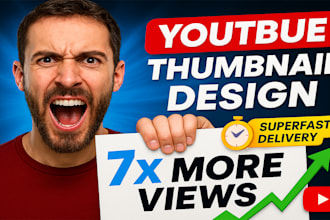 draw attractive youtube thumbnail design in 3 hours