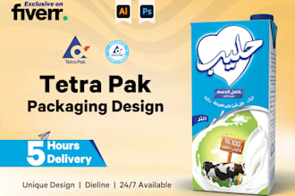 do tetra pack design, packaging, product packaging design with 3d mockup
