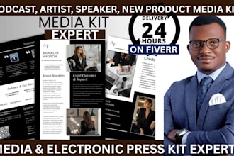 design stunning design epk, media kit, press kit, one sheet, clickable many page
