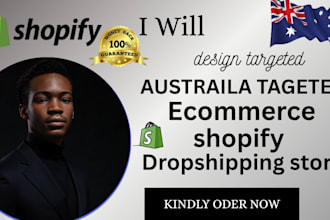 design australia targeted ecommerce shopify dropshipping store, design shopify