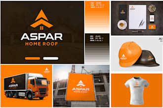 do attractive minimalist logo design with brand style guides and branding kit