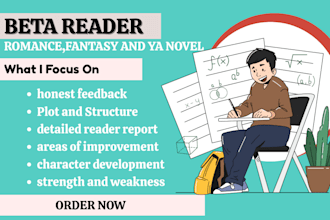 beta read book critique romance, sci fiction, fantasy, historical, horror novel