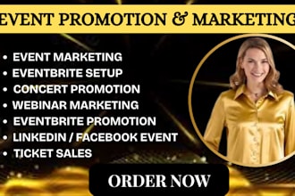 set up and promote your event on eventbrite or any event platform