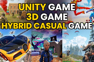 do unity game development, 3d game, hybrid casual game
