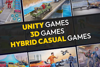 do unity game development, 3d game, hybrid casual game