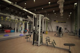 renovate 3d indoor pool,fitness center design,water parks, spa facilities render