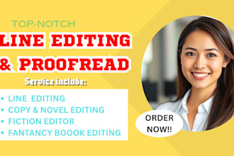 professionally line edit your fantasy or sci fi book or novel