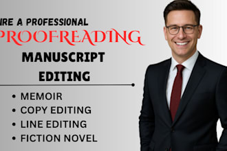 line edit, copy edit, proofread, manuscript format memoir, fiction at flat rate